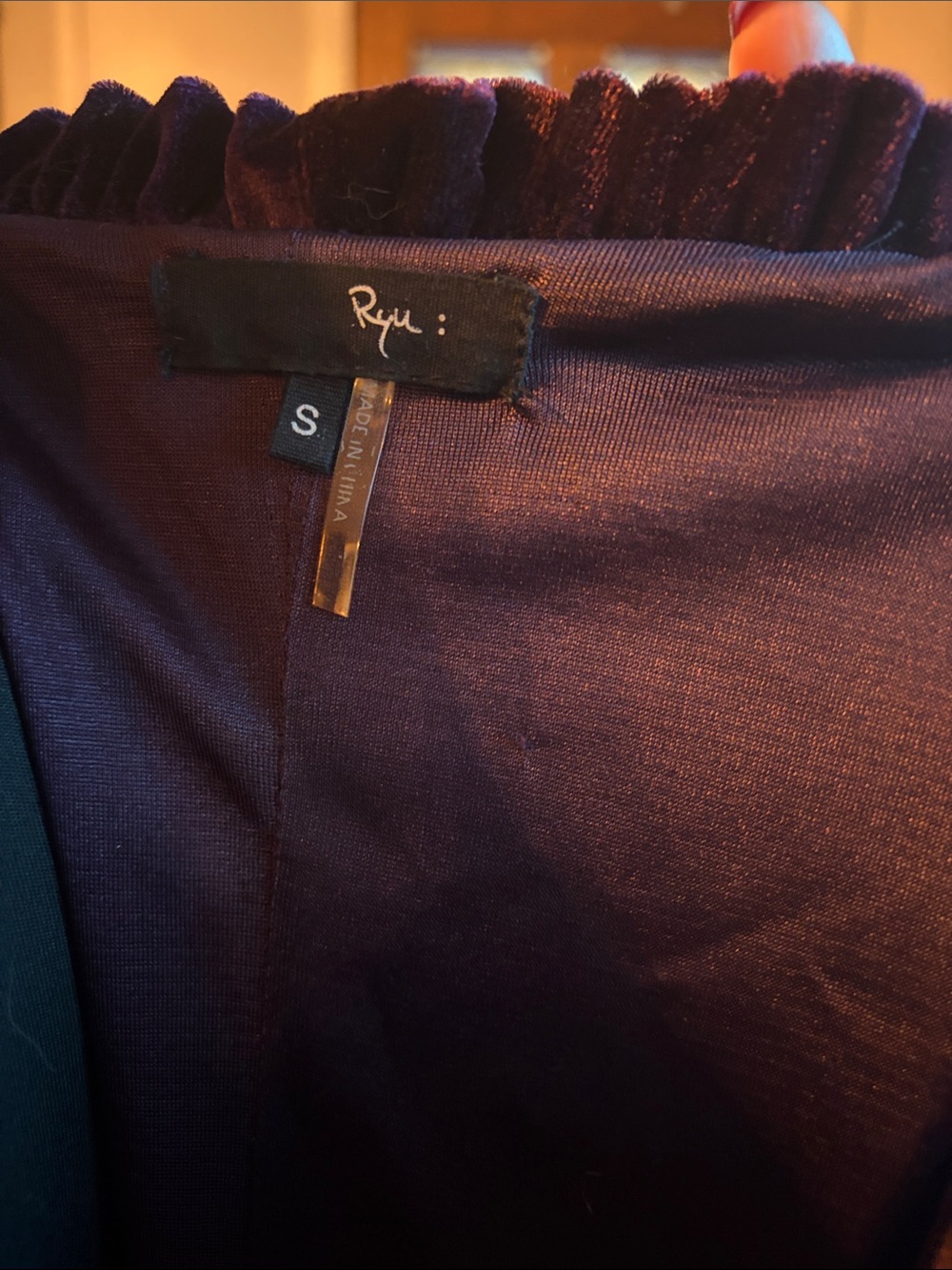 ModCloth Ryu Women’s Velvet Ruffle Jacket - Deep Purple - Picture 3 of 3